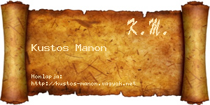 Kustos Manon névjegykártya